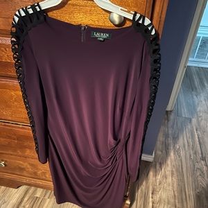 Women’s black and purple long sleeve dress